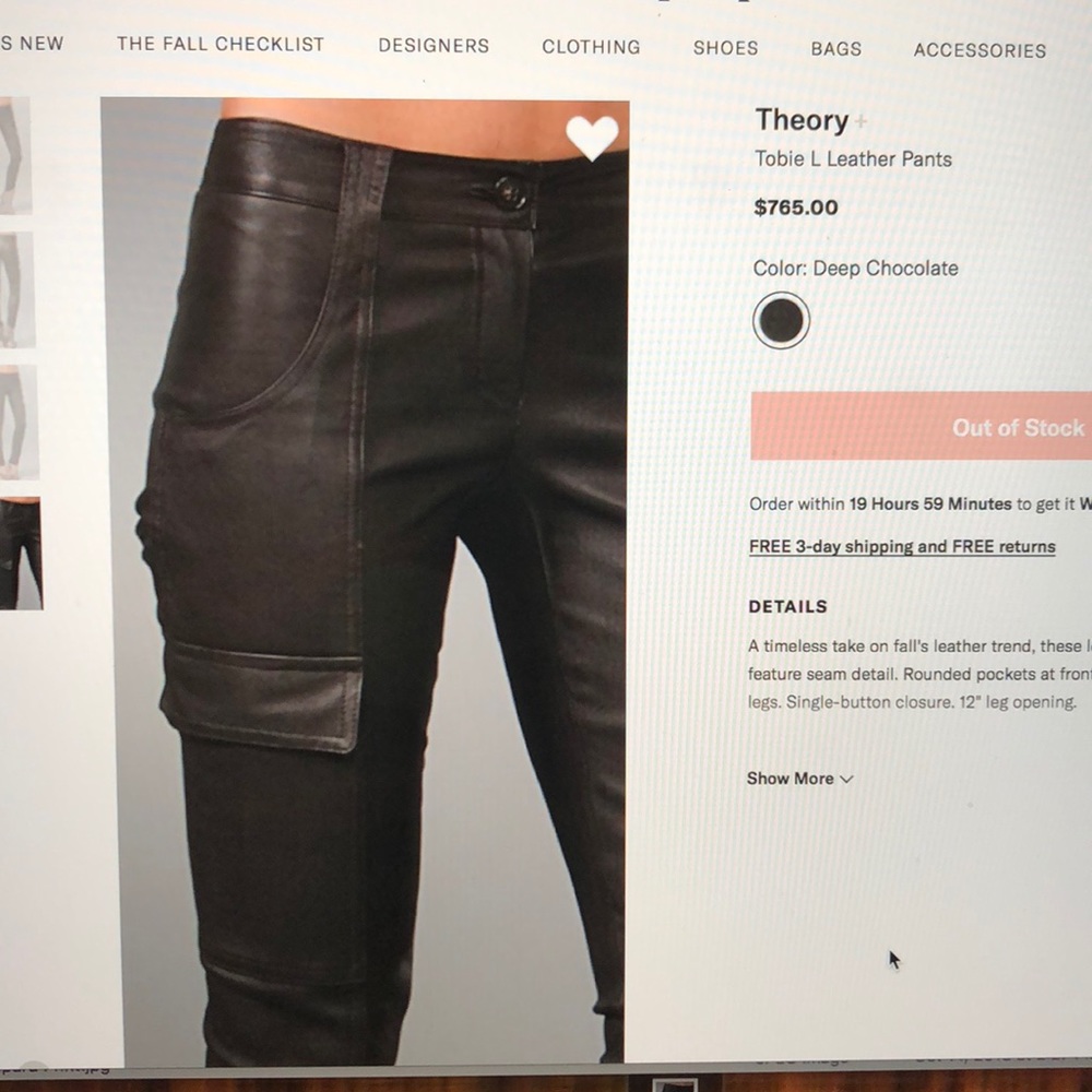 Theory Tobie Leather Pant